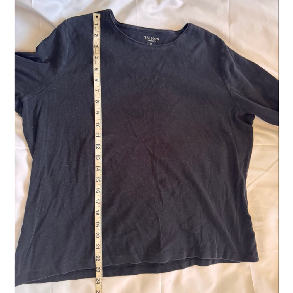 Women's Talbots Black Long Sleeve Tee Plus Size 2X - Picture 5 of 7